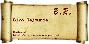 Biró Rajmunda névjegykártya